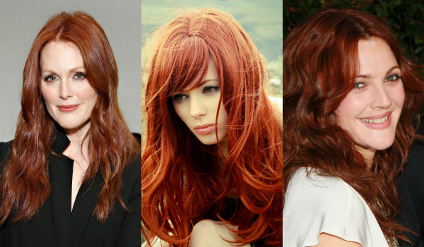 Рыжие оттенки волос 2016
